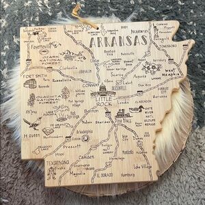 Arkansas State Shaped Wooden Cutting Board